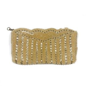 VINTAGE 1950’s CHAMPAGNE SEED PEARL BEADED CLUTCH